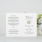 Megan Christian gefaltetes Hochzeitsprogramm (Stehend Vorderseite)