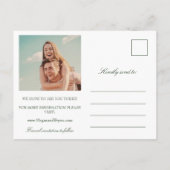 Megan Christlich Cross Rose Grüne Save the Date Ankündigungspostkarte (Rückseite)