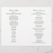 Megan Christlich Wedding Zeremony Program (Rückseite)