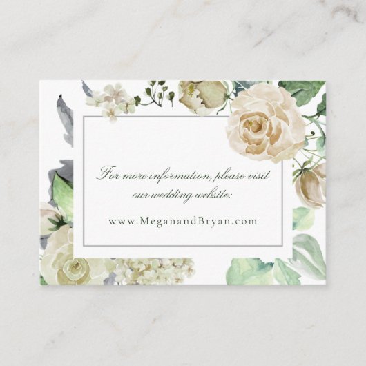Megan Elegant Floral Wedding Website Begleitkarte (Vorderseite)
