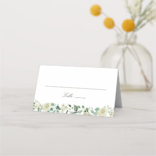 Megan Elegant Greenerity White Blume Hochzeit Platzkarte