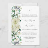 Megan Elegant Greenerity White Katholic Wedding Einladung (Vorderseite)