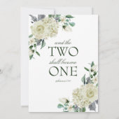 Megan Elegant Greenerity White Katholic Wedding Einladung (Rückseite)