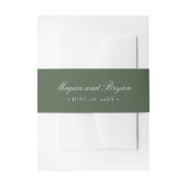 Megan Elegant Simple Green Names Wedding Einladungsbanderole (Vorderseite Beispiel)