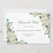 Megan Elegante Flores Blancas Riserva la Fecha Save The Date (Vorderseite)