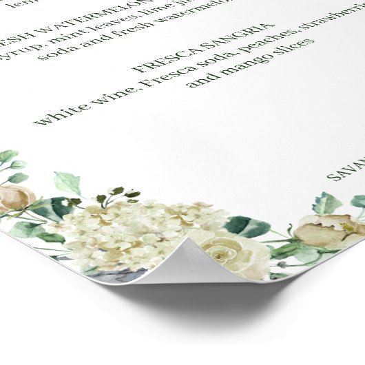 Megan Elegante Rose Signature Drinks Hochzeit Zeic Poster (Ecke)