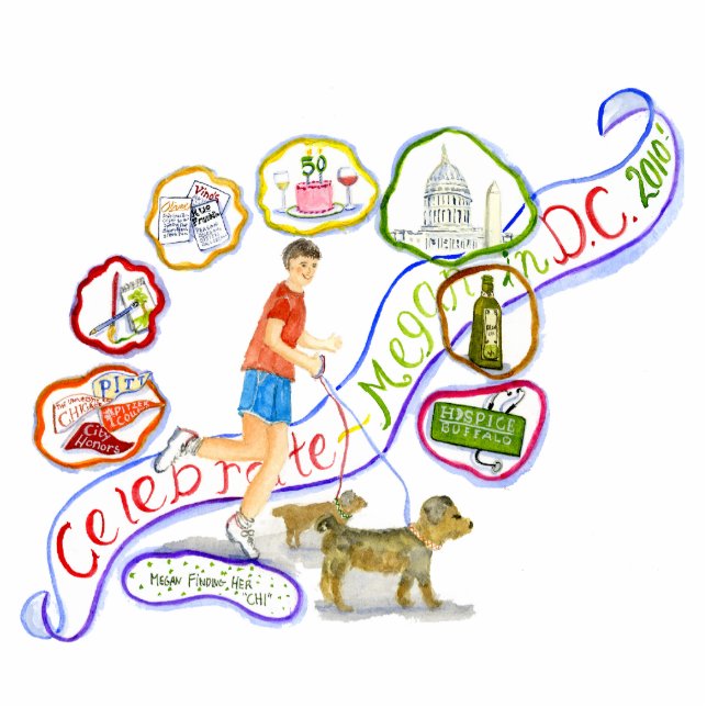 Megan feiern Zeichen Freistehende Fotoskulptur (Vorne)