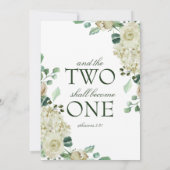 Megan Katholic Floral Watercolor Greenerity Weddin Einladung (Rückseite)