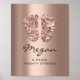 Megan Name bedeutet New Baby Feet Rose Chocolate Poster