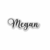 Megan Name - Handgeschriebene Kalligrafie Aufkleber (Vorderseite)