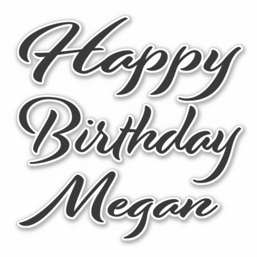 Megan Name Vorname black Sticker Geburtstag (Vorderseite)