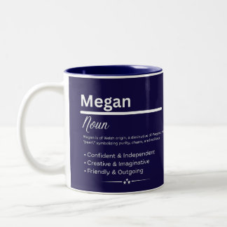 Megan, personalisierter Name Definition Tasse
