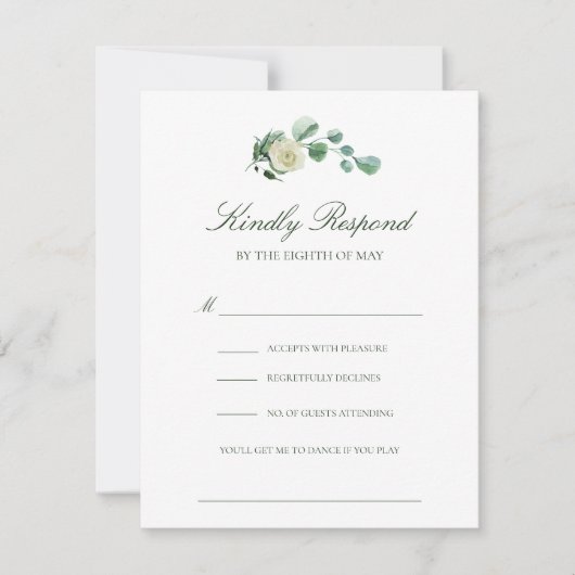 Megan Simple Elegant Song Request Wedding RSVP (Vorderseite)