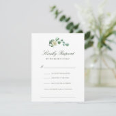 Megan Simple Elegant Song Request Wedding RSVP Karte (Stehend Vorderseite)