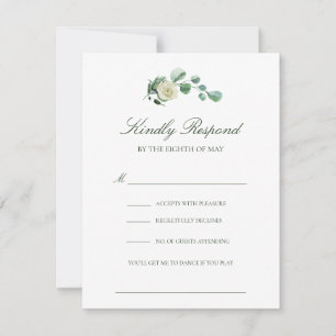 Megan Simple Elegant Song Request Wedding RSVP Karte