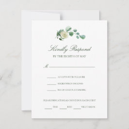 Megan Simple Elegante Meal Choice Wedding RSVP Karte