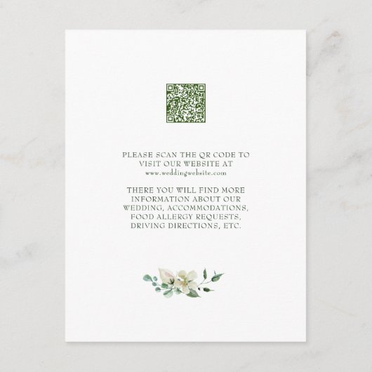 Megan Simple Greenerity Hochzeitsempfehlung Begleitkarte (Rückseite)