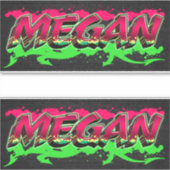 Megan Vorname Name Graffiti Aufkleber Sticker (Vorderseite)