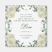 Megan White Floral Christlich Gastgeschenk Hochzei Magnet (Vorne)