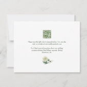 Megan White Rose Green Meal Choice Wedding RSVP Karte (Rückseite)