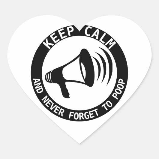 Megaphon: Behalt ruhig und vergiss nie. Herz-Aufkleber (Vorderseite)