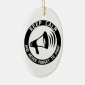 Megaphon: Behalt ruhig und vergiss nie. Keramik Ornament (Rechts)