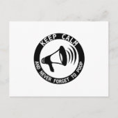 Megaphon: Behalt ruhig und vergiss nie. Postkarte (Vorderseite)