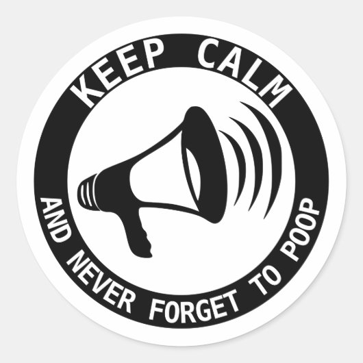 Megaphon: Behalt ruhig und vergiss nie. Runder Aufkleber (Vorderseite)