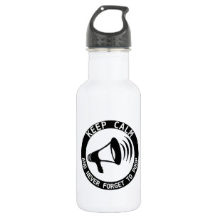 Megaphon: Behalt ruhig und vergiss nie. Trinkflasche