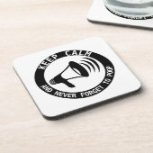 Megaphon: Behalt ruhig und vergiss nie. Untersetzer (Linke Seite)