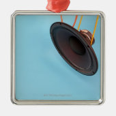 Megaphon Silbernes Ornament (Vorne)