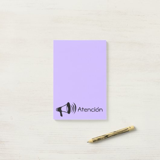 Megaphone Achtung/Ansporn Post-it Klebezettel (Auf Schreibtisch)