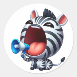 MegaPhone Niedlich Zebra Runder Aufkleber