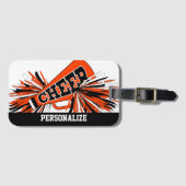 Megaphone, Orange, Weiß und Schwarz Gepäckanhänger (Vorderseite (Horizontal))