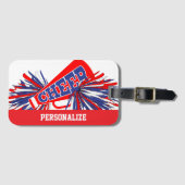 Megaphone, Red, White und Blue Cheerleader Gepäckanhänger (Vorderseite (Horizontal))