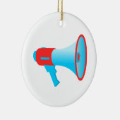 Megaphone Rot und Blau Keramik Ornament (Rechts)