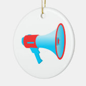 Megaphone Rot und Blau Keramik Ornament (Links)