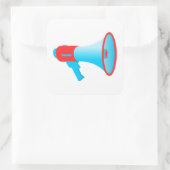 Megaphone Rot und Blau Quadratischer Aufkleber (Tasche)