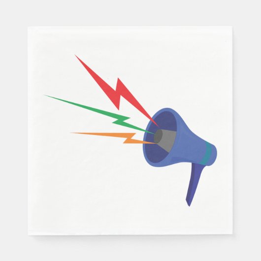 Megaphone Sound Waves Paper Napkins Serviette (Vorderseite)