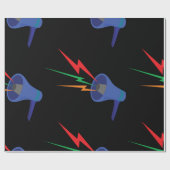 Megaphone Sound Waves Wrapping Paper Geschenkpapier (Flach)