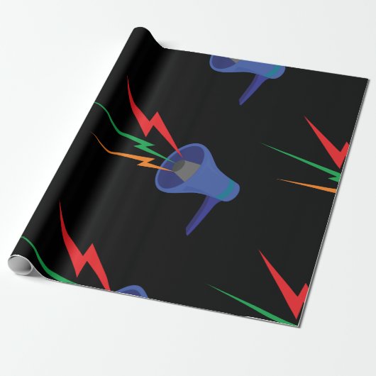Megaphone Sound Waves Wrapping Paper Geschenkpapier (Ungerollt)