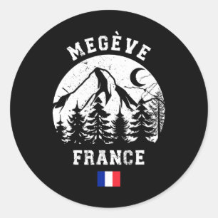 Megève France Alps Ski Resort Alpin Skifahren Fran Runder Aufkleber