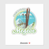 Megève-france-Ski-Logo Aufkleber (Blatt)