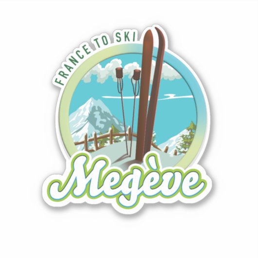 Megève-france-Ski-Logo Aufkleber (Vorderseite)