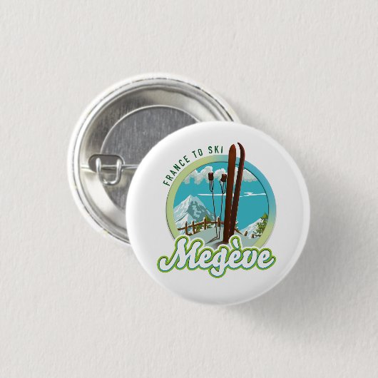 Megève-france-Ski-Logo Button (Vorne & Hinten)