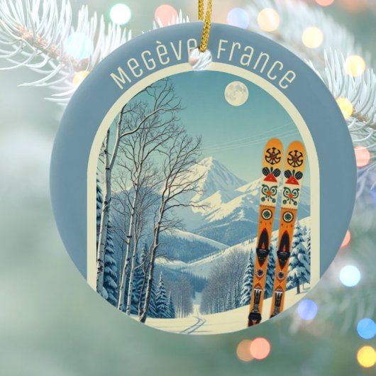 Megève France ski souvenir  Keramik Ornament