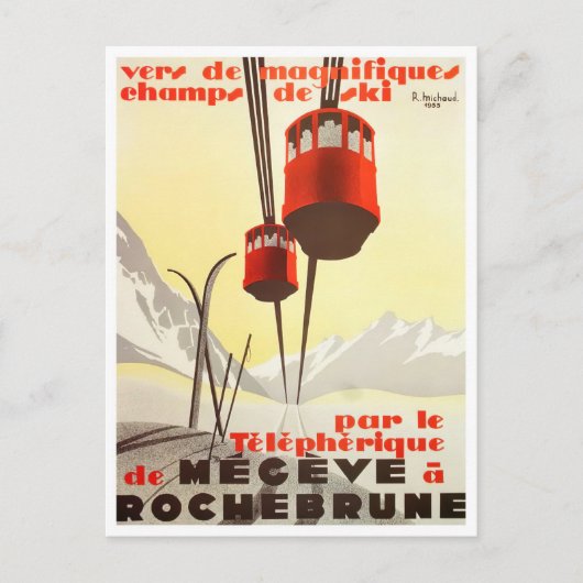 Megeve France Vintage Postkarte (Vorderseite)