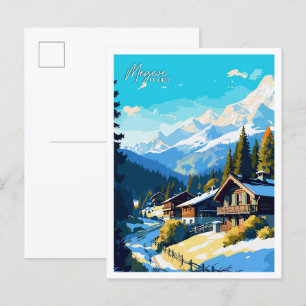 Megeve Frankreich Kunst Vintage-Reiseillustration Postkarte