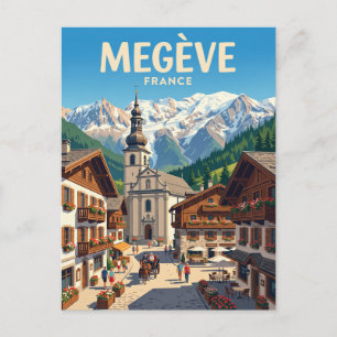 Megève Frankreich Postkarte