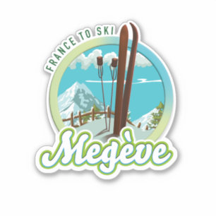 Megève Frankreich Ski Logo Aufkleber